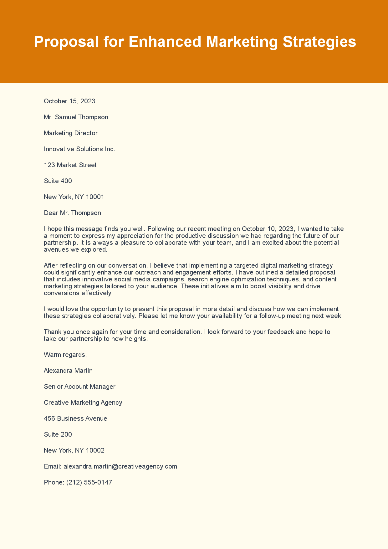 Business Letter for Client Communication sample letter