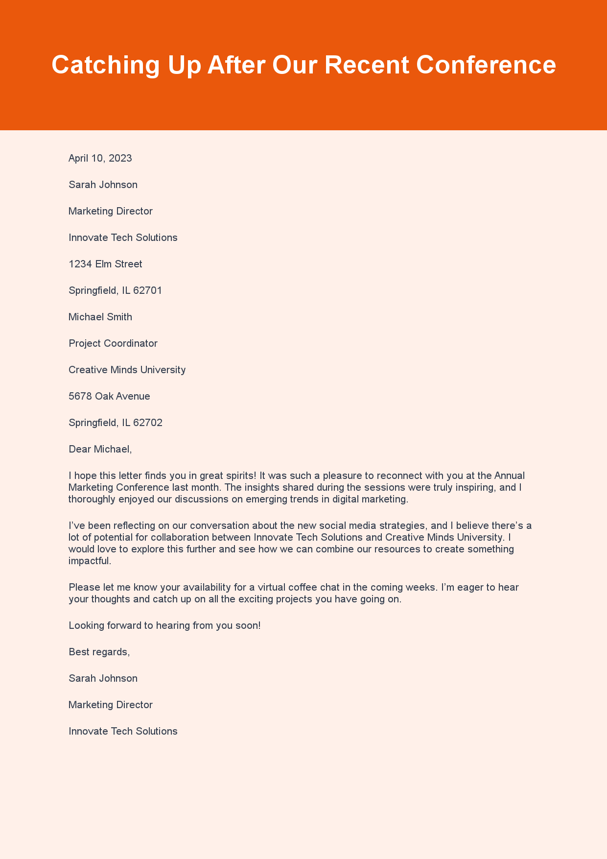 Friendly Letter for Casual Communication sample letter