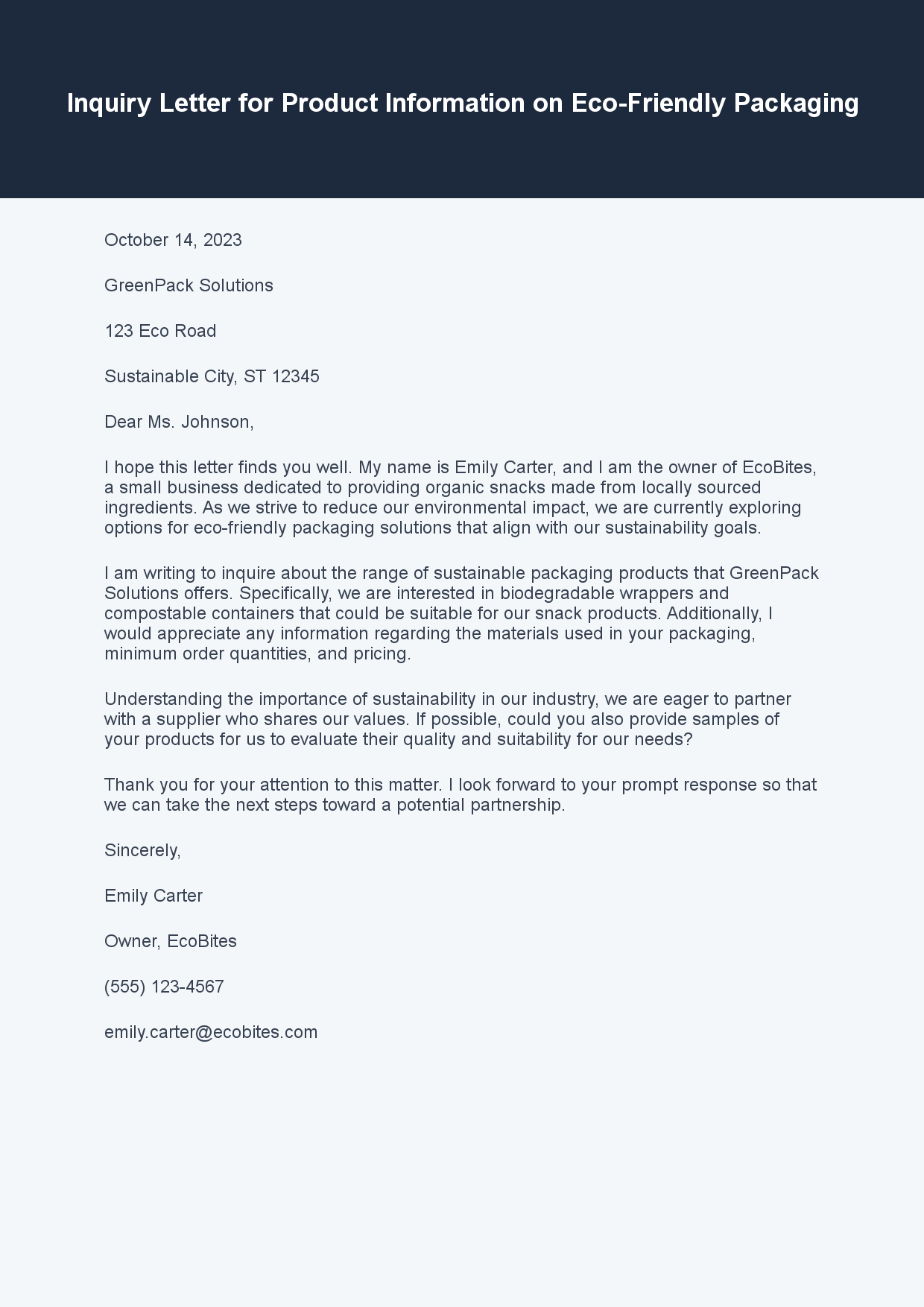 Inquiry Letter for Product Information - Examples, How to Write & Tips